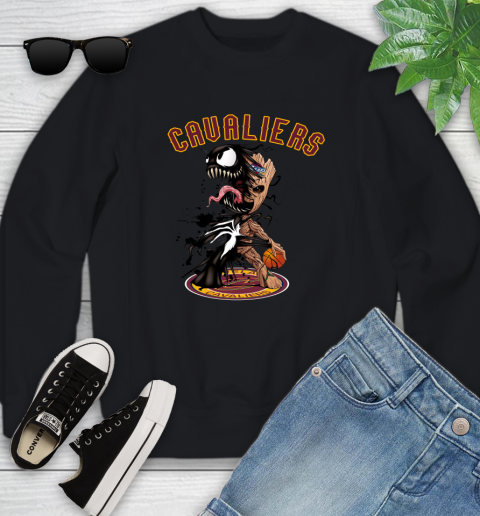 NBA Cleveland Cavaliers Basketball Venom Groot Guardians Of The Galaxy Youth Sweatshirt 2