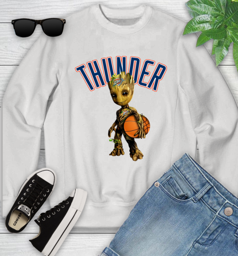 Oklahoma City Thunder NBA Basketball Groot Marvel Guardians Of The Galaxy Youth Sweatshirt