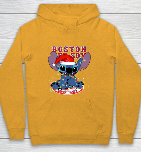 Boston Red Sox MLB noel stitch Baseball Christmas Youth Hoodie 2