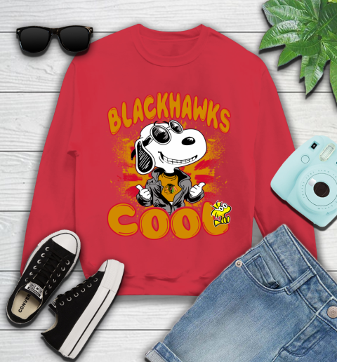 NHL Hockey Chicago Blackhawks Cool Snoopy Shirt Youth Sweatshirt 6