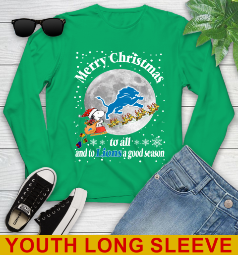 Detroit Lions Merry Christmas To All And To Lions A Good Season NFL Football Sports Youth Long Sleeve 7