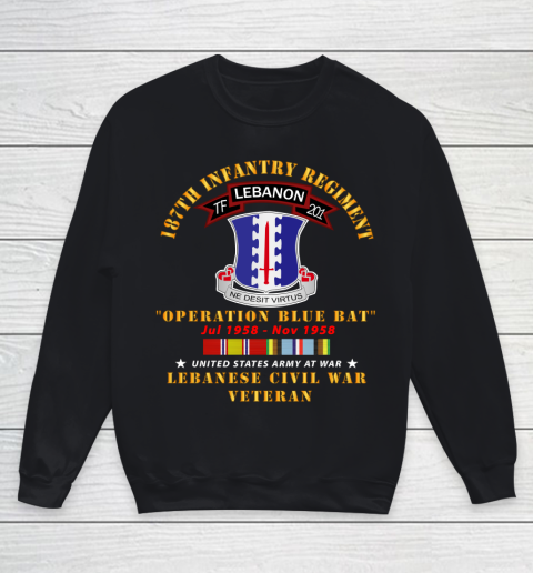 Veteran Shirt Army  187th Infantry Regiment  TF 201  Lebanon Civil War w AFEM SVC Youth Sweatshirt
