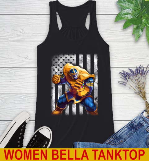 NBA Basketball Denver Nuggets Thanos Marvel American Flag Shirt Racerback Tank