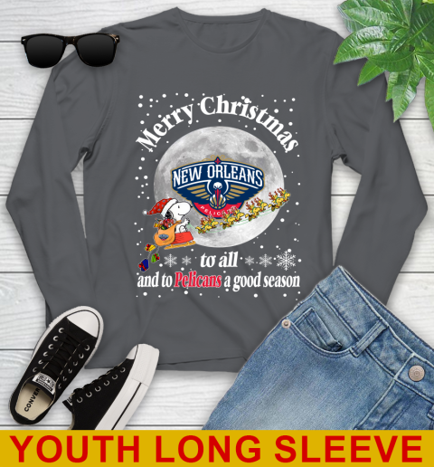 New Orleans Pelicans Merry Christmas To All And To Pelicans A Good Season NBA Basketball Sports Youth Long Sleeve 9