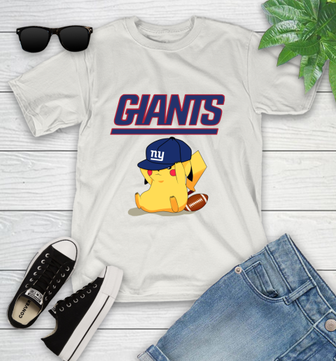 NFL Pikachu Football Sports New York Giants Youth T-Shirt 12