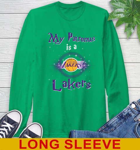 NBA Basketball Harry Potter My Patronus Is A Los Angeles Lakers Long Sleeve T-Shirt 8