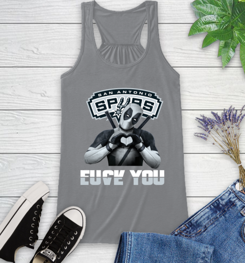 NBA San Antonio Spurs Deadpool Love You Fuck You Basketball Sports Racerback Tank 4
