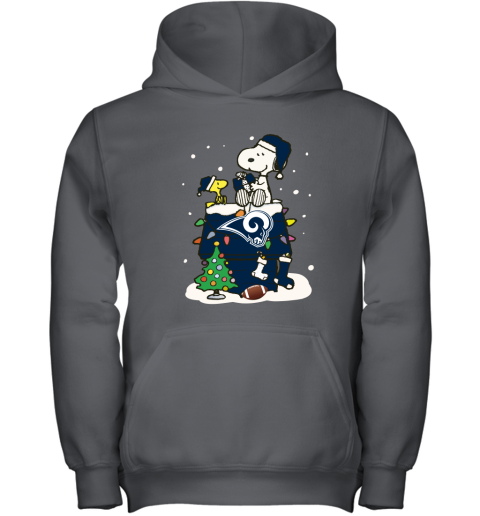 sxdq a happy christmas with los angeles rams snoopy youth hoodie 43 front charcoal