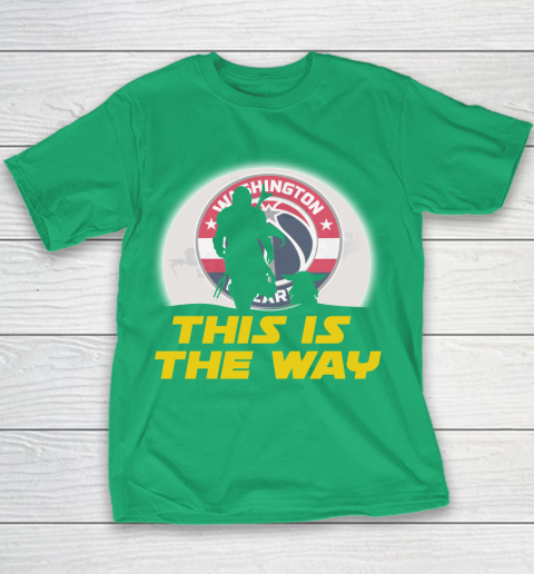 Washington Wizards NBA Basketball Star Wars Yoda And Mandalorian This Is The Way Youth T-Shirt 3