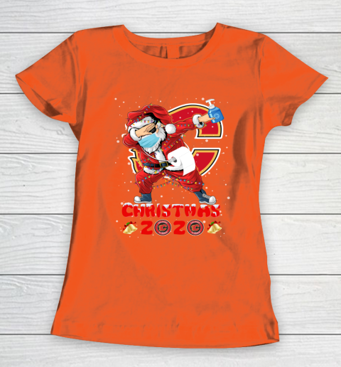 Calgary Flames Funny Santa Claus Dabbing Christmas 2020 NHL Women's T-Shirt 3