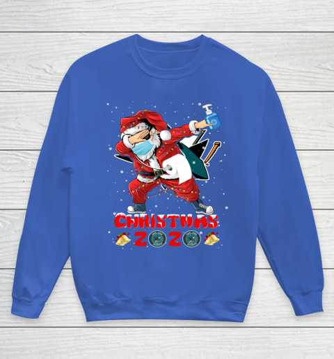 San Jose Sharks Funny Santa Claus Dabbing Christmas 2020 NHL Youth Sweatshirt 6