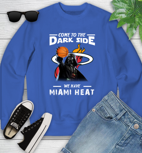 NBA Come To The Dark Side We Have Miami Heat Star Wars Darth Vader Basketball Youth Sweatshirt 7