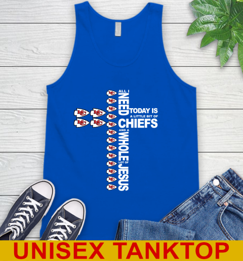 NFL All I Need Today Is A Little Bit Of Kansas City Chiefs Cross Shirt Tank Top 4