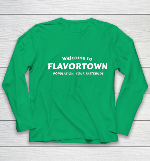 Flavortown Population American Food Gift Taste Buds Youth Long Sleeve 4