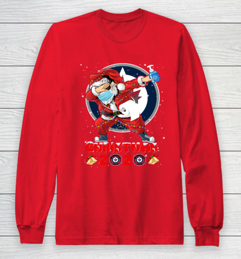 Winnipeg Jets Funny Santa Claus Dabbing Christmas 2020 NHL Long Sleeve T-Shirt 7