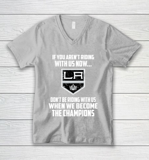 NHL Los Angeles Kings Hockey We Become The Champions V-Neck T-Shirt 3