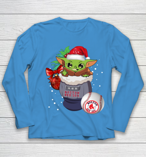 Boston Red Sox Christmas Baby Yoda Star Wars Funny Happy MLB Youth Long Sleeve 7
