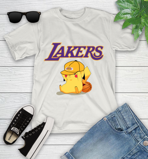 NBA Pikachu Basketball Sports Los Angeles Lakers Youth T-Shirt 12