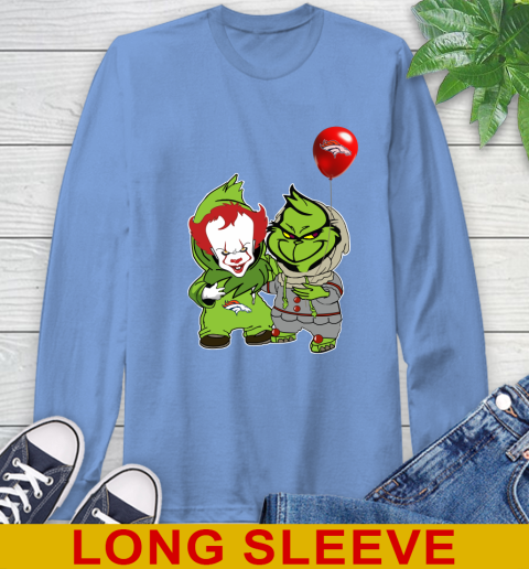 Denver Broncos Baby Pennywise Grinch Christmas NFL Football Long Sleeve T-Shirt 11