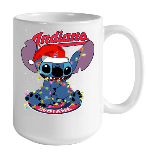 Cleveland Indians MLB noel stitch Baseball Christmas Color Changing Mug 15oz 2