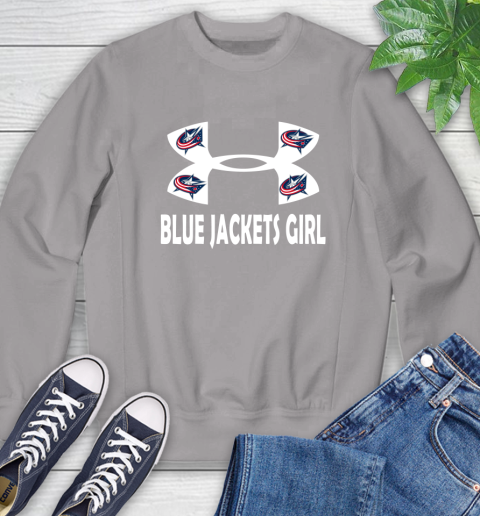 NHL Columbus Blue Jackets Girl Under Armour Hockey Sports Sweatshirt 5