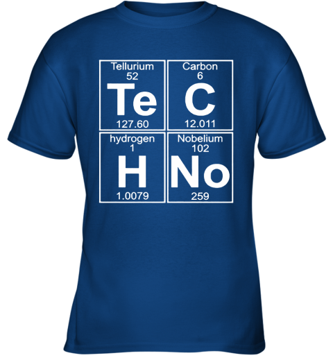 0zny tellurium carbon hydrogen nobelium chemical techno char youth t shirt 26 front royal