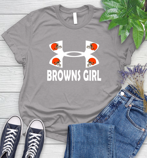 NFL Cleveland Browns Girl Under Armour Football Sports Women's T-Shirt 5