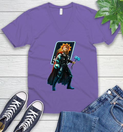 NBA Thor Avengers Endgame Basketball Phoenix Suns V-Neck T-Shirt 9