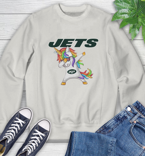 New York Jets NFL Football Funny Unicorn Dabbing Sports Sweatshirt 12