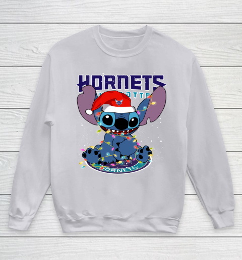 Charlotte Hornets NBA noel stitch Basketball Christmas Youth Sweatshirt 2