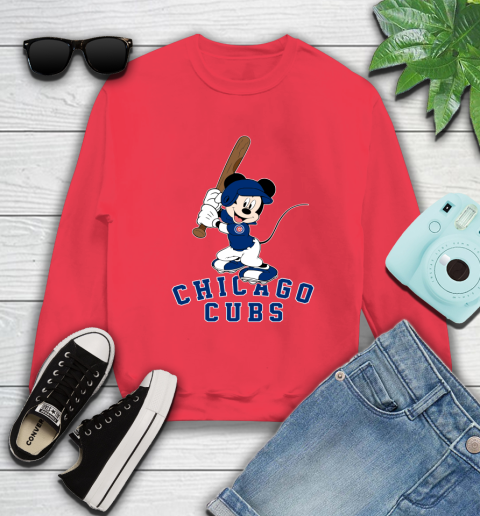 MLB Baseball Chicago Cubs Cheerful Mickey Mouse Shirt Sweatshirt - Image 11