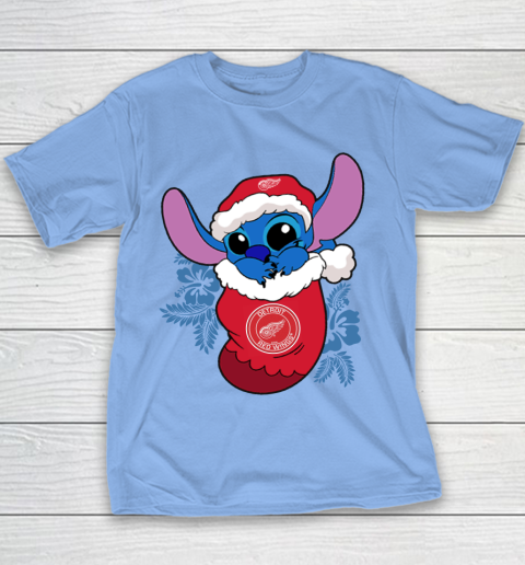 Detroit Red Wings Christmas Stitch In The Sock Funny Disney NHL Youth T-Shirt 10