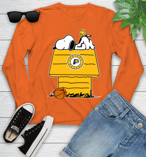 Indiana Pacers NBA Basketball Snoopy Woodstock The Peanuts Movie Youth Long Sleeve 4