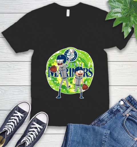 MLB Seattle Mariners Rick And Morty Baseball Sports V-Neck T-Shirt 2
