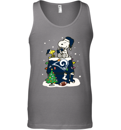 yhmt a happy christmas with los angeles rams snoopy unisex tank 17 front graphite heather