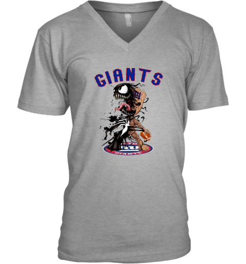 NFL New York Giants Football Venom Groot Guardians Of The Galaxy WrnG2BAn8O9 v neck unisex 8 95 151514 front sport grey