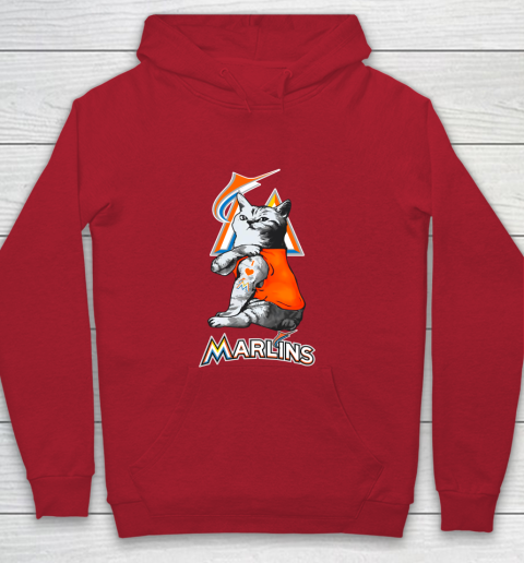 MLB Baseball My Cat Loves Miami Marlins Youth Hoodie 7
