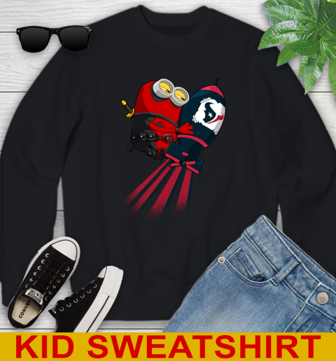 NFL Football Houston Texans Deadpool Minion Marvel Shirt Youth Sweatshirt