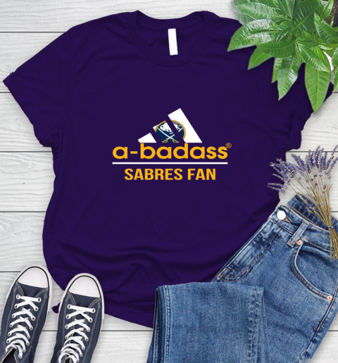 NHL A Badass Buffalo Sabres Fan Adidas Hockey Sports Women's T-Shirt 4