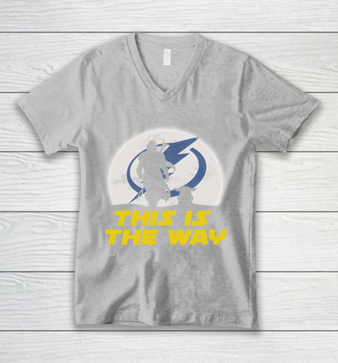 Tampa Bay Lightning NHL Ice Hockey Star Wars Yoda And Mandalorian This Is The Way V-Neck T-Shirt - Image 4