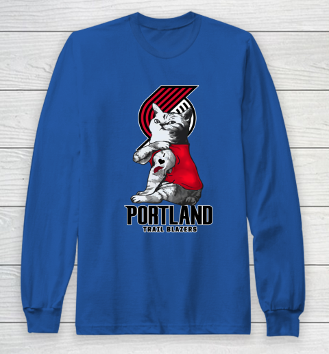 NBA Basketball My Cat Loves Portland Trail Blazers Long Sleeve T-Shirt 6