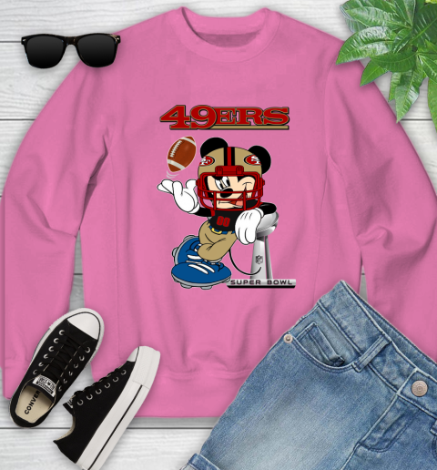 NFL San Francisco 49ers Mickey Mouse Disney Super Bowl Football T Shirt Youth Sweatshirt 7