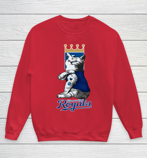 MLB Baseball My Cat Loves Kansas City Royals Youth Sweatshirt 7