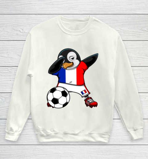 Dabbing Penguin France Soccer Fans Jersey Football Lovers Youth Sweatshirt