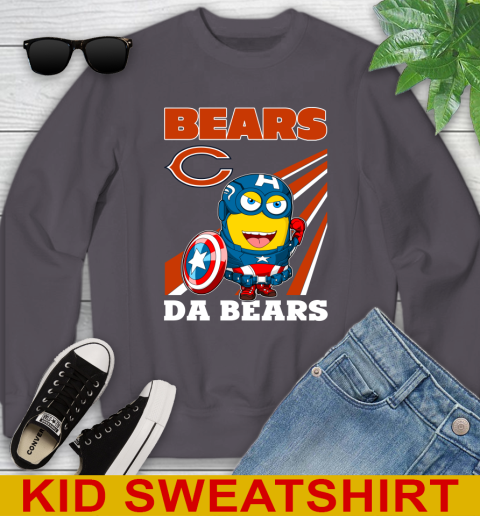 NFL Football Chicago Bears Captain America Marvel Avengers Minion Shirt Youth Sweatshirt 5