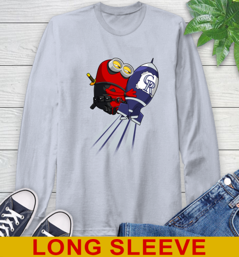 MLB Baseball Colorado Rockies Deadpool Minion Marvel Shirt Long Sleeve T-Shirt 6