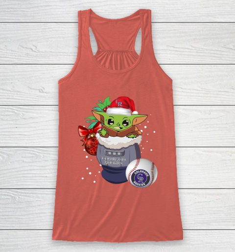 Colorado Rockies Christmas Baby Yoda Star Wars Funny Happy MLB Racerback Tank 4