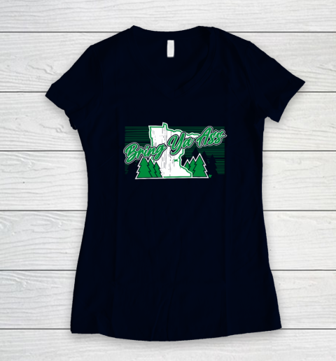 Bring Ya Ass  Minnesota Basketball Women's V-Neck T-Shirt 2