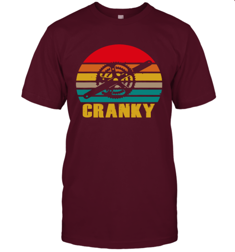 Bicycle Cranky Cycling Lovers Sunset Vintage Unisex Jersey Tee
