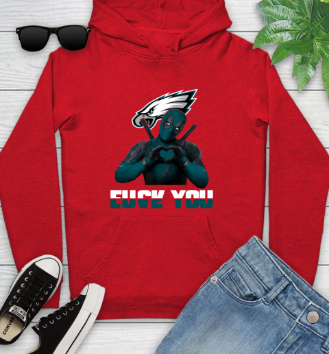 NHL Philadelphia Eagles Deadpool Love You Fuck You Football Sports Youth Hoodie 12